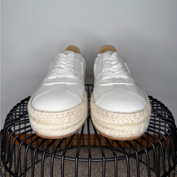 Stuart Weitzman Daryl Espadrille Sneakers White Size 9.5 Like New Condition - Picture 3 of 9